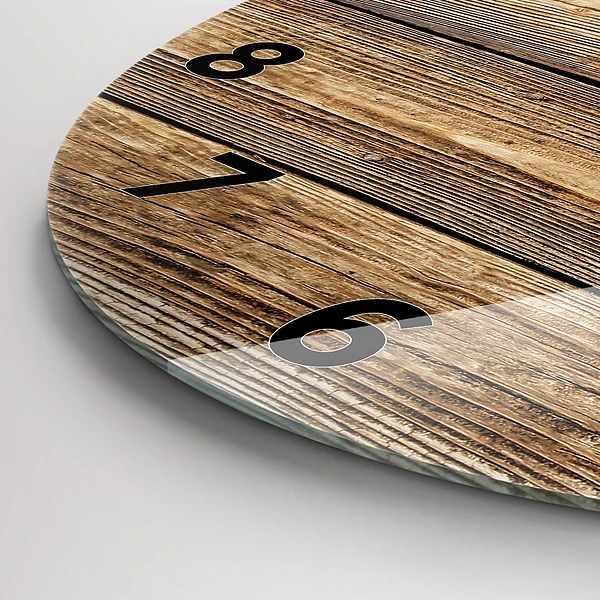 Horloge ronde planches de bois