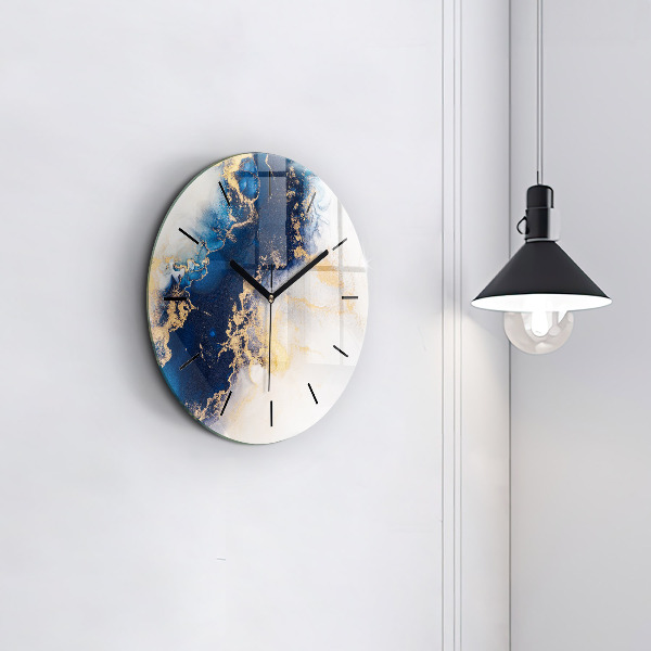 Horloge ronde Motif en marbre
