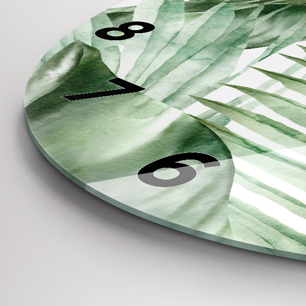 Horloge ronde Feuilles de plantes peintes