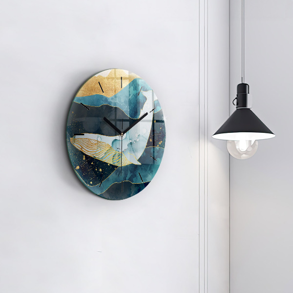 Horloge ronde Baleine abstraite