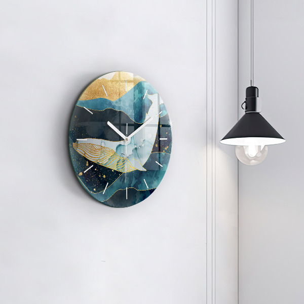 Horloge ronde Baleine abstraite