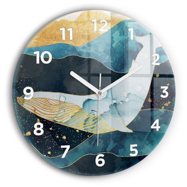 Horloge ronde Baleine abstraite