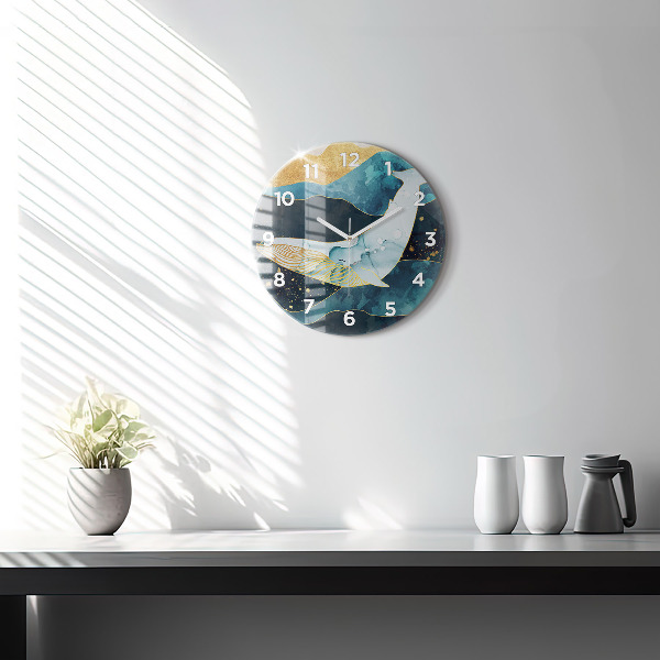 Horloge ronde Baleine abstraite