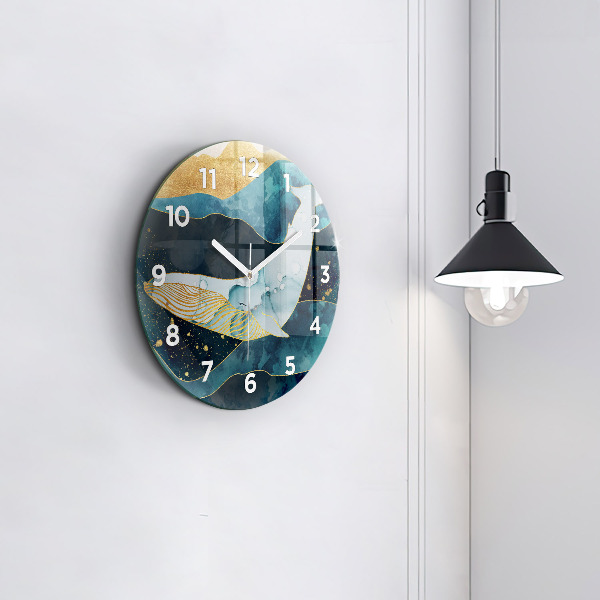 Horloge ronde Baleine abstraite