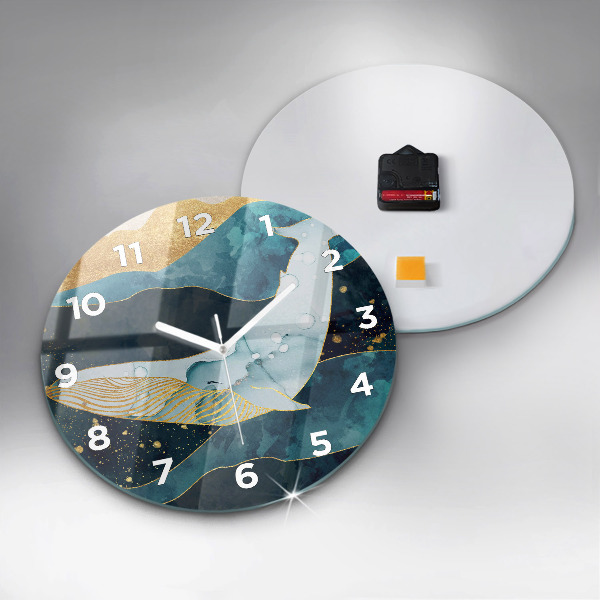 Horloge ronde Baleine abstraite