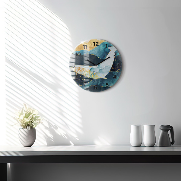 Horloge ronde Baleine abstraite