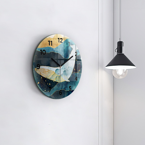 Horloge ronde Baleine abstraite