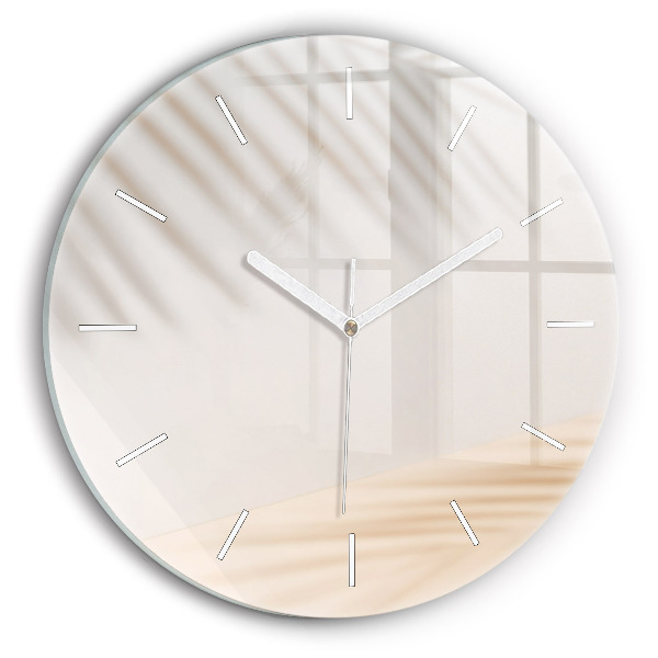 Horloge ronde Abstraction crémeuse