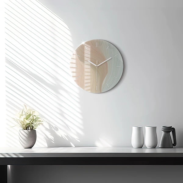 Horloge ronde Abstraction des vagues