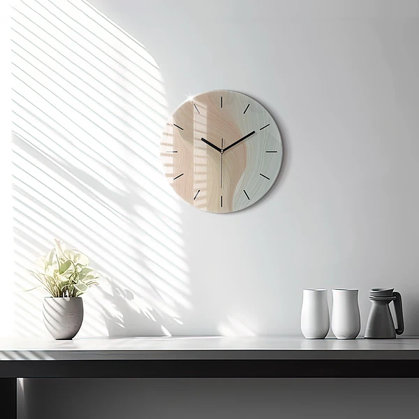 Horloge ronde Abstraction des vagues