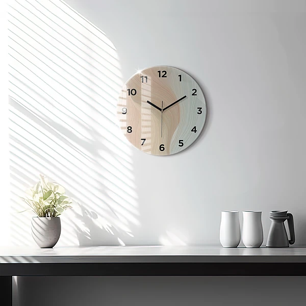 Horloge ronde Abstraction des vagues