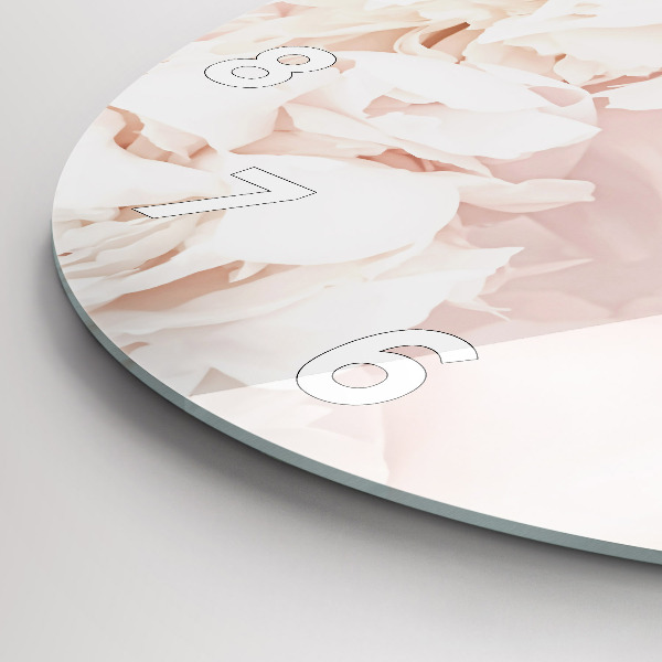 Pendule murale ronde Fleurs de pivoine