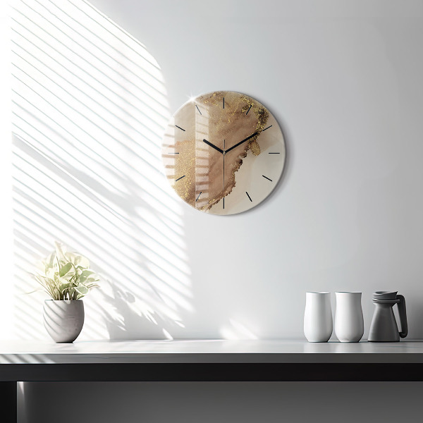 Pendule murale ronde Art moderne beige
