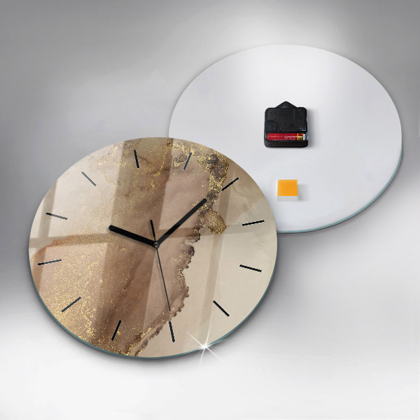 Pendule murale ronde Art moderne beige