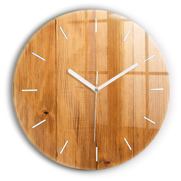 Pendule murale ronde planches de bois