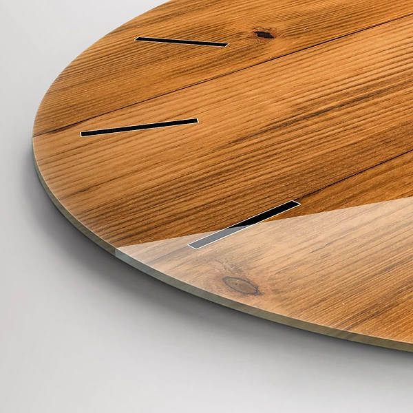 Pendule murale ronde planches de bois