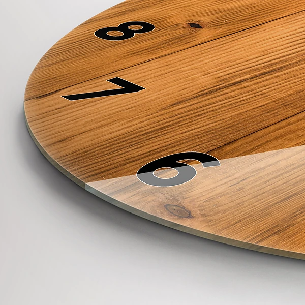 Pendule murale ronde planches de bois