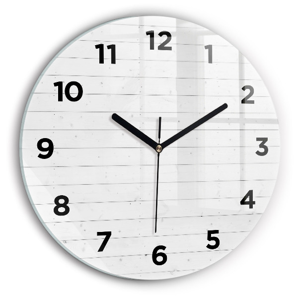 Pendule murale ronde Motif de panneaux en bois
