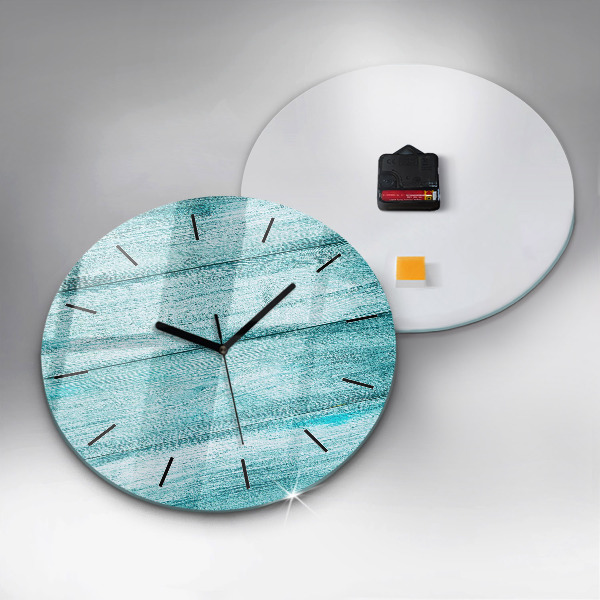 Pendule murale ronde Vieux bois bleu