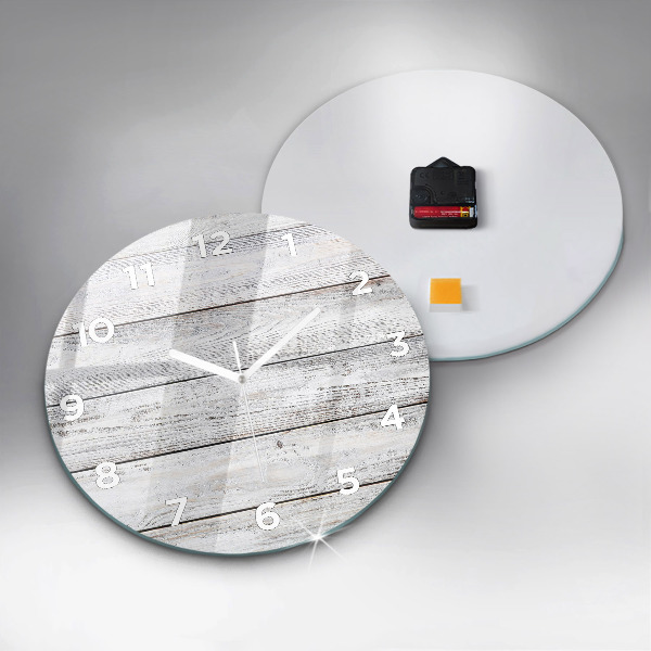 Pendule murale ronde planches peintes