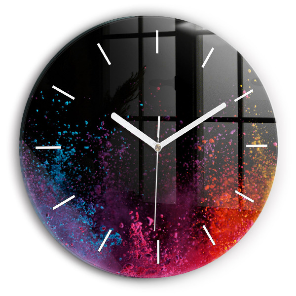 Pendule murale ronde Explosion de couleurs