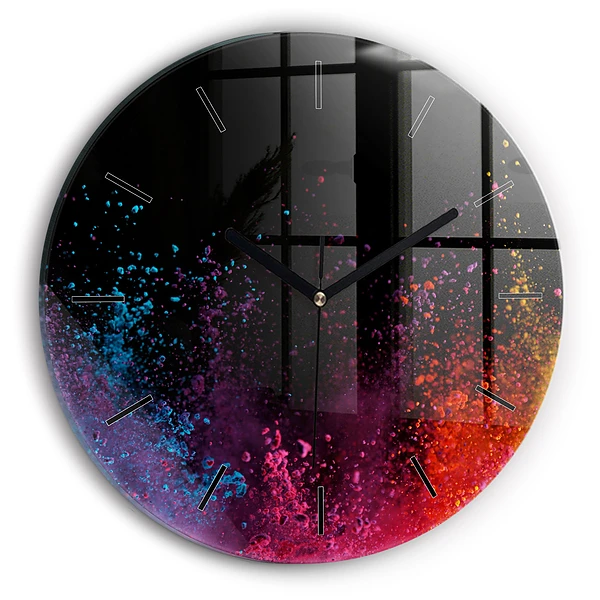 Pendule murale ronde Explosion de couleurs