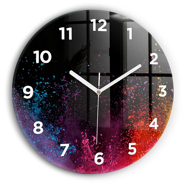 Pendule murale ronde Explosion de couleurs