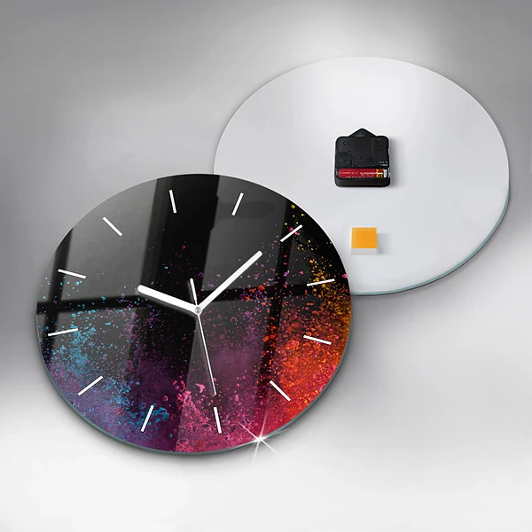 Pendule murale ronde Explosion de couleurs