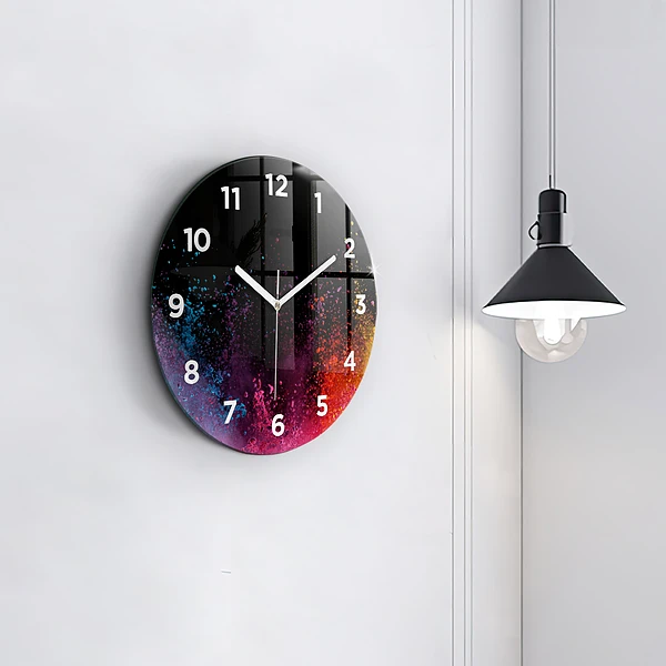 Pendule murale ronde Explosion de couleurs