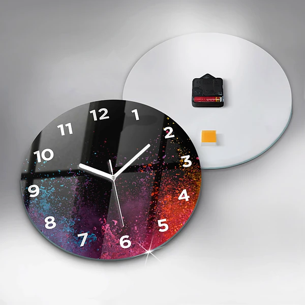 Pendule murale ronde Explosion de couleurs