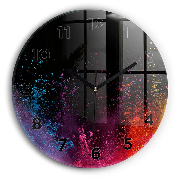 Pendule murale ronde Explosion de couleurs