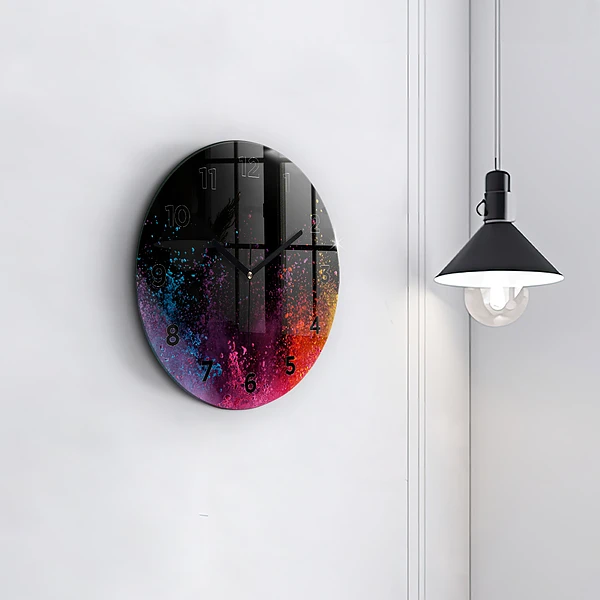 Pendule murale ronde Explosion de couleurs