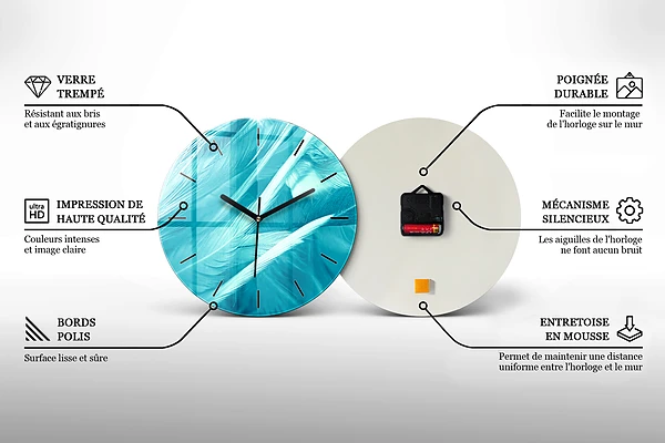 Pendule murale ronde Lumière abstraite