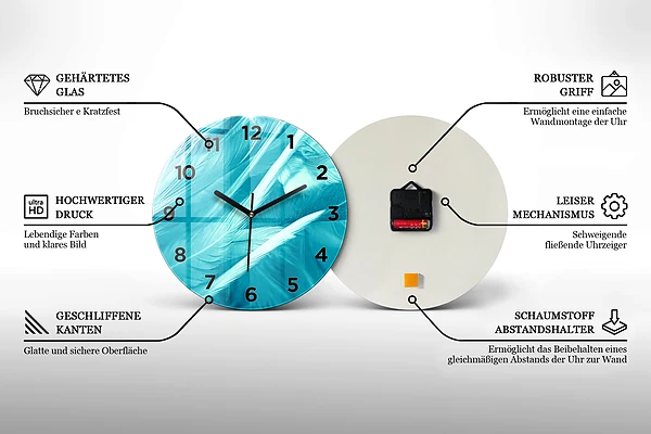 Pendule murale ronde Lumière abstraite