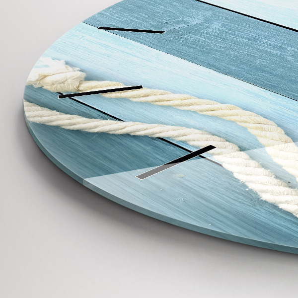 Pendule murale ronde Planches, rayures et coque