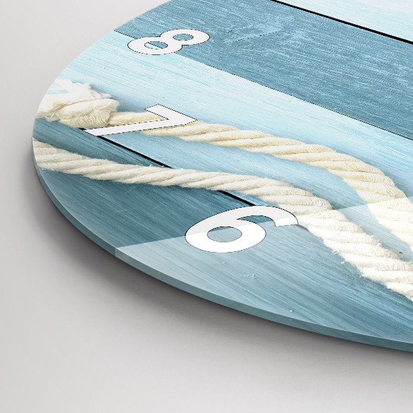 Pendule murale ronde Planches, rayures et coque