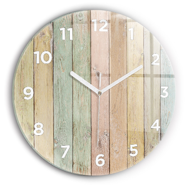 Horloge ronde Des planches colorées