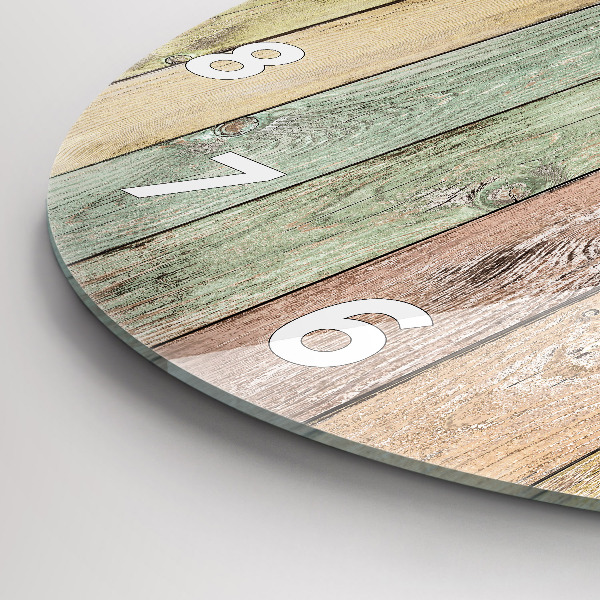 Horloge ronde Des planches colorées