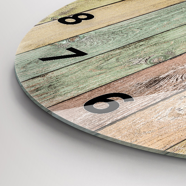 Horloge ronde Des planches colorées