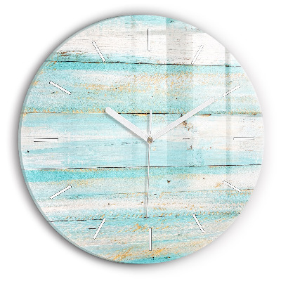 Horloge ronde Tableaux bleus
