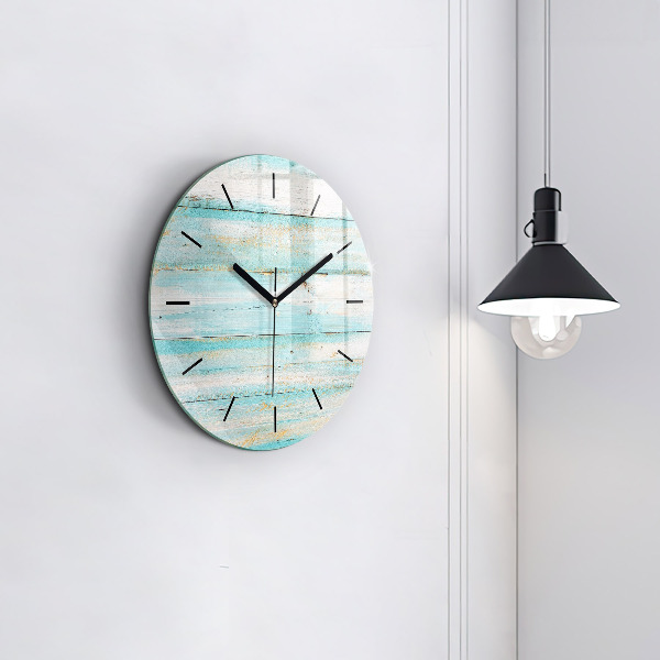 Horloge ronde Tableaux bleus