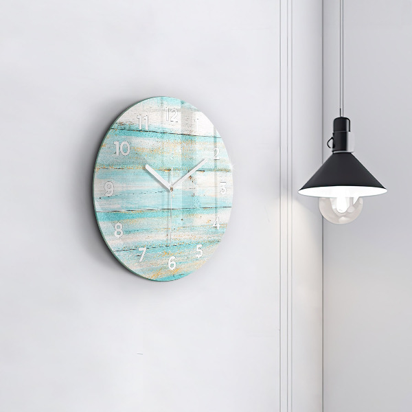 Horloge ronde Tableaux bleus