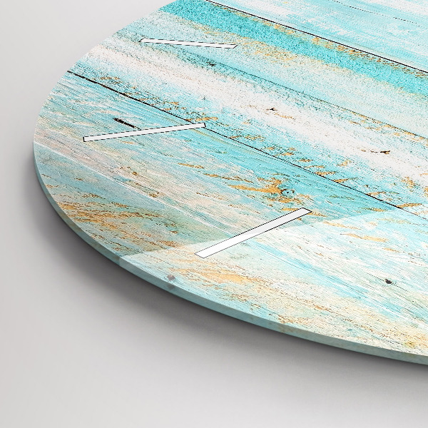 Horloge ronde Tableaux bleus