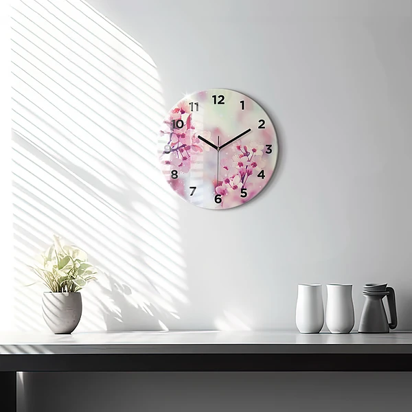 Horloge ronde Fleurs de printemps