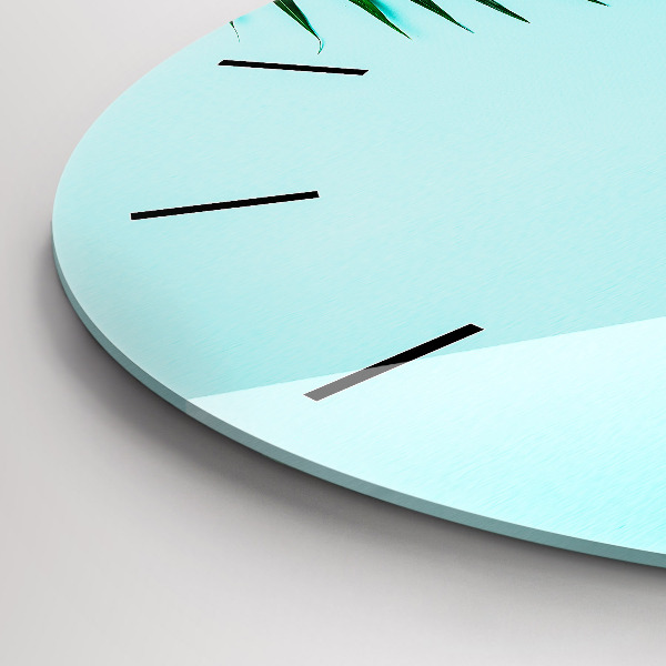 Pendule murale ronde Palmiers verts