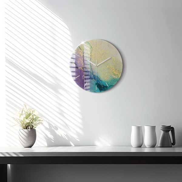 Horloge ronde Abstraction des couleurs