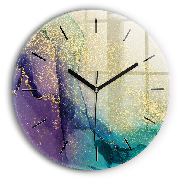 Horloge ronde Abstraction des couleurs
