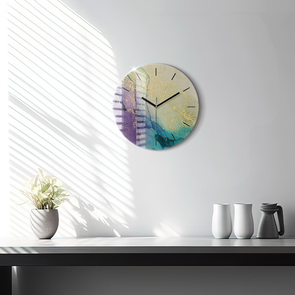 Horloge ronde Abstraction des couleurs