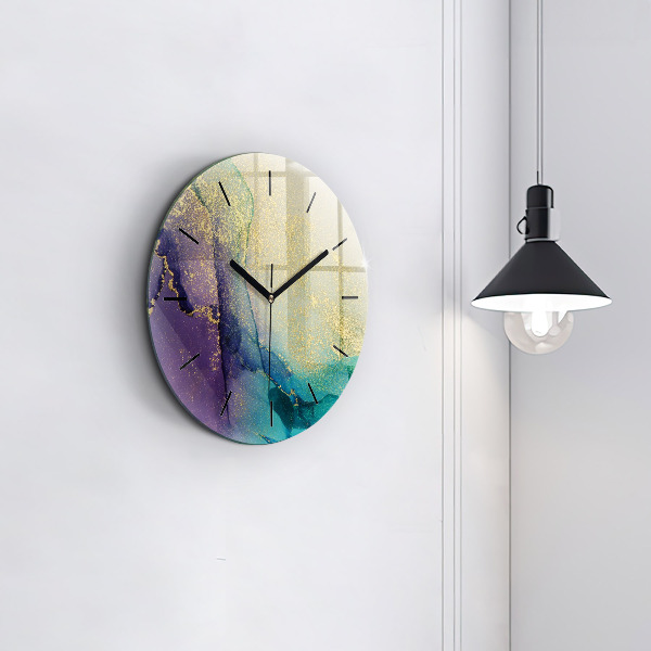 Horloge ronde Abstraction des couleurs