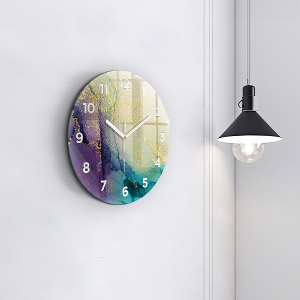 Horloge ronde Abstraction des couleurs